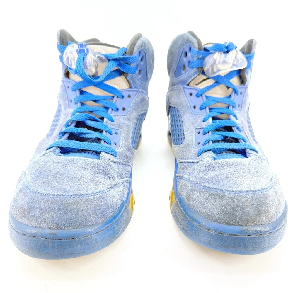 Jordan Air Jordan 5 Retro Mens 10.5 Blue Suede High Top Basketball Sports